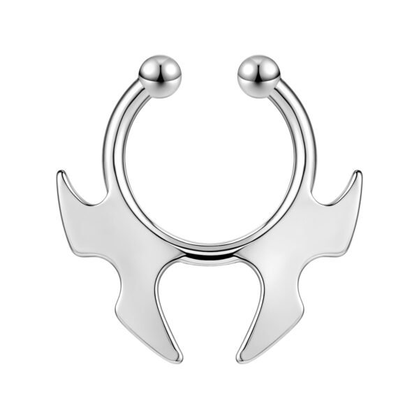 1PC Fake Septum Nose Ring Hoop, Non Pierced Nose Cuffs Faux Clicker Hanger 3