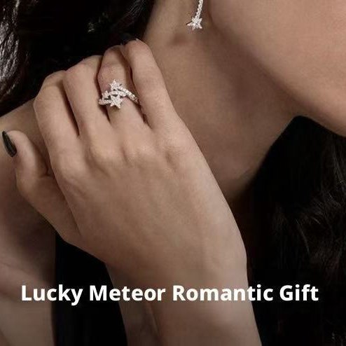 925 Silver Plated Shinny Ear Stud Link Shinny Star Moon Earrings Jewelry Gift-Silver Lucky Meteor Romantic Gift